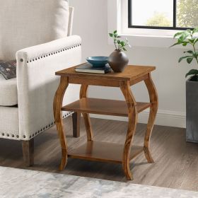 Walnut 2-shelf End Table