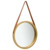 Wall Mirror with Strap 16.7" Gold