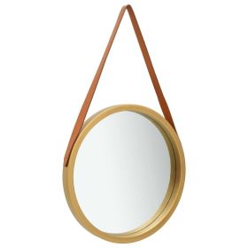 Wall Mirror with Strap 16.7" Gold