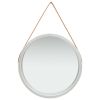 Wall Mirror with Strap 23.6" Silver