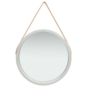 Wall Mirror with Strap 23.6" Silver
