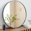 Black Round Wall Mirror, Bathroom Mirrors for Over Sink, Circle Mirror for Bathroom, Entryway, Bedroom, Vanity (20 Inch)