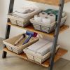 4 Pack Pantry Baskets for Organizing Storage Farmhouse Bathroom Basket Lined Basket Handmade Toiletry Basket for Shelves Countertop Metal Wire Baskets