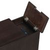 U-Can Classic Vintage Livingroom End Table Side Table with USB Ports and One Multifunctional Drawer with cup holders