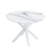 42.1"WHITE Table cross leg Mid-century Dining Table for 4-6 people With Round Mdf Table Top, Pedestal Dining Table, End Table Leisure Coffee Table