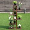6 Tier Garden Wooden Shelf Storage Plant Rack Stan