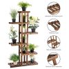 6 Tier Garden Wooden Shelf Storage Plant Rack Stan