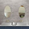 Frameless Beveled Wall Mounted Bathroom Mirror, HD Makeup Mirror, 25" Round Mirror