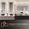 60 in. W x 28 in. H Rectangular Frameless LED Light Wall Vertical/Horizontal Bathroom Vanity Mirror with no Plug