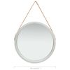 Wall Mirror with Strap 23.6" Silver