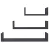 Wall Display Shelf 3 pcs Gray Engineered Wood
