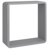 Wall Cube Shelves 3 pcs Gray MDF