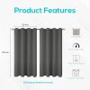 Blackout Curtains for Bedroom Pack of 2 Window Hanging Panels 63 inch Long Blind Off Grommet Curtains Thick Black Out Window Screen No Light Drapes 52