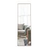 Brown Solid Wood Frame Full-length Mirror, Dressing Mirror, Bedroom Home Porch, Decorative Mirror, Clothing Store, Floor Mounted Large Mirror