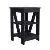Taylor 3-Tier End Table/Nightstand, Side Table for Small Space, Black