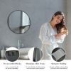 Black Round Wall Mirror, Bathroom Mirrors for Over Sink, Circle Mirror for Bathroom, Entryway, Bedroom, Vanity (20 Inch)