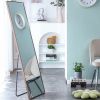 Brown Solid Wood Frame Full-length Mirror, Dressing Mirror, Bedroom Home Porch, Decorative Mirror, Clothing Store, Floor Mounted Large Mirror