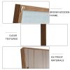 Brown Solid Wood Frame Full-length Mirror, Dressing Mirror, Bedroom Home Porch, Decorative Mirror, Clothing Store, Floor Mounted Large Mirror