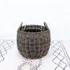 2-Pack Stackable Hand Woven Wicker Storage and Laundry Basket with Handles