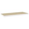 Floating Wall Shelves 2 pcs Oak and White 31.5"x9.3"x1.5" MDF