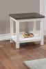 1pc Farmhouse Style Brown End Table with White Base Rectangular Table Top Wooden Living Room Furniture