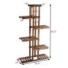 6 Tier Garden Wooden Shelf Storage Plant Rack Stan