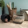 Joseph Round Cone Woven Resin Wicker Basket with Handles - 16" x 16" x 14.5" - Chocolate Brown - For Clothes, Towels, Canvas, Toys