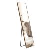Brown Solid Wood Frame Full-length Mirror, Dressing Mirror, Bedroom Home Porch, Decorative Mirror, Clothing Store, Floor Mounted Large Mirror