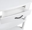 33.8'' Small Triangle Corner Table, Wood Corner Side Table for Small Spaces/ Living Room, 3 Tier End Corner Table with Solid Wood Legs, Milk White