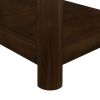 25'' Rectangular Farmhouse End Table with Storage Shelf, Sofa Side Table with Solid Wood Legs for Living Room, Bedroom, Office, Espresso