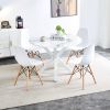 42.1"WHITE Table cross leg Mid-century Dining Table for 4-6 people With Round Mdf Table Top, Pedestal Dining Table, End Table Leisure Coffee Table