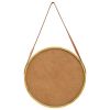 Wall Mirror with Strap 16.7" Gold