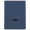 U-Can End Table with Solid Wood Legs, Side Table with USB Ports, 1 Storage Cabinet and 1 Drawer for Living Room, Antique Navy