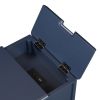 U-Can End Table with Solid Wood Legs, Side Table with USB Ports, 1 Storage Cabinet and 1 Drawer for Living Room, Antique Navy