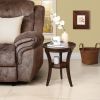 16'' Wood Round End Table, Side Table w/Open Shelf, Small Sofa Side Table for Small Space