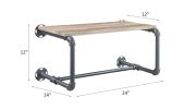 Mankato Oak and Sandy Grey Wall Rack with Shelf
