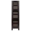 Leo 7-Pc Storage Shelf with 6 Foldable Woven Baskets; Espresso and Chocolate