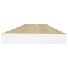 Floating Wall Shelves 2 pcs Oak and White 31.5"x9.3"x1.5" MDF