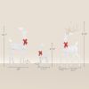 Outsunny 4.5ft 3-Piece Light Up Christmas Deer Family Set of 3, Lighted Reindeer Christmas Decorations with 2 LED Light Modes, Stakes