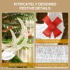 Outsunny 4.5ft 3-Piece Light Up Christmas Deer Family Set of 3, Lighted Reindeer Christmas Decorations with 2 LED Light Modes, Stakes