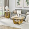 25" Round End Table, Wooden Side Table, Night Stand for Bedroom, Living Room ,Reception Room (Oak Color)