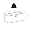 Torino 3-Pc Storage Shelf with 2 Foldable Fabric Baskets; Walnut and Chocolate