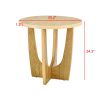 25" Round End Table, Wooden Side Table, Night Stand for Bedroom, Living Room ,Reception Room (Oak Color)