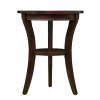 16'' Wood Round End Table, Side Table w/Open Shelf, Small Sofa Side Table for Small Space