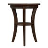 16'' Wood Round End Table, Side Table w/Open Shelf, Small Sofa Side Table for Small Space