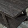 Athens Contemporary Replicated Wood Shelf End Table in Charcoal Finish