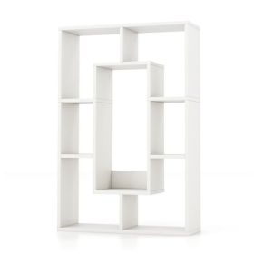 Geometric Bookshelf Modern Decorative Open Bookcase (Color: White, Type: Bookshelf)
