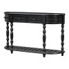 52''Modern and Contemporary Curved Console Table Sofa Table Entryway Table for Hallway Living Room with 4 Drawers and 1 Shelf
