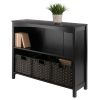 Terrace 4-Pc Storage Shelf with 3 Foldable Woven Baskets; Walnut and Chocolate