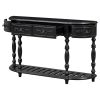 52''Modern and Contemporary Curved Console Table Sofa Table Entryway Table for Hallway Living Room with 4 Drawers and 1 Shelf